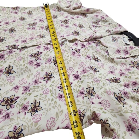 Classic Collection Shirt 1X White Floral Hidden Buttons Lightweight - Picture 6 of 12